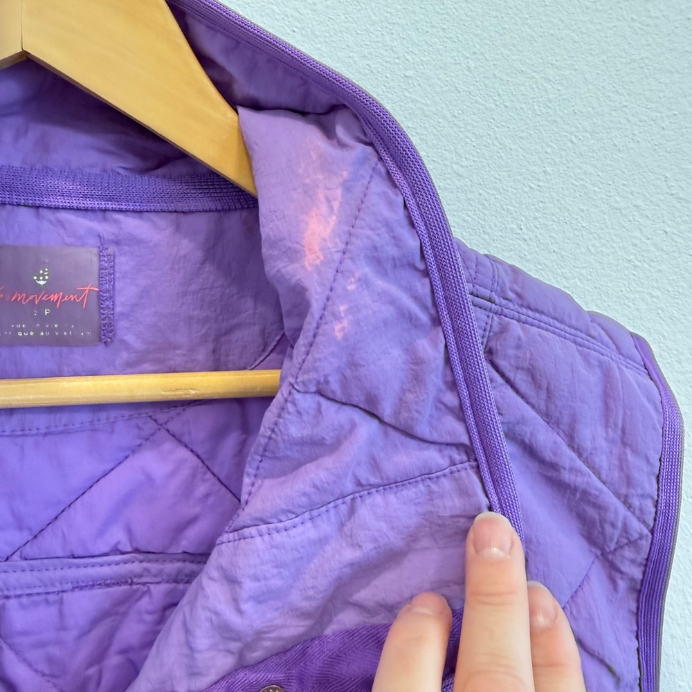 Free People X FP Movement Quinn Quilted Vest Purple Small Boho Gorpcore Outdoor - Picture 5 of 7